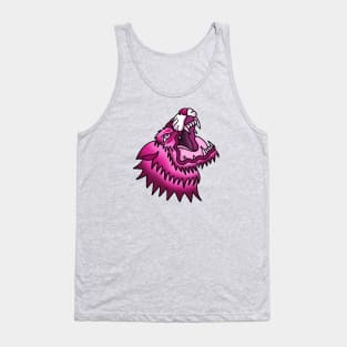 Angry Wolf Pink - Traditional Tattoo Style Tank Top